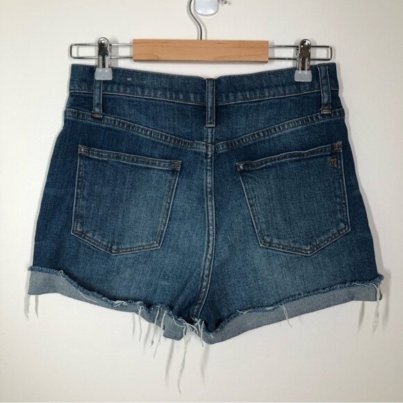 MADEWELL High-Rise Denim Shorts in Glenoaks Wash: Cutoff Edition Size 26 - Picture 8 of 8